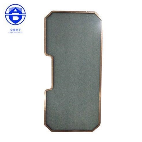 Shaped electromagnetic shielding glass